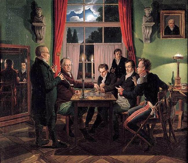 Johann Erdmann Hummel Chess Players Sweden oil painting art